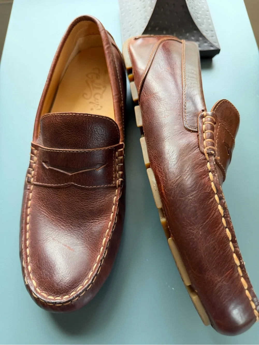 Sperry Gold Cup Men's Brown Leather Penny Loafers - Classic Slip-On Dress Casual